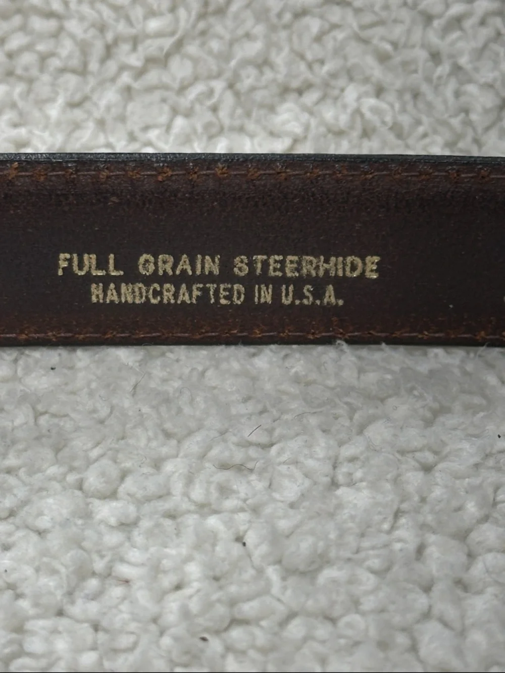 Dockers Mens Brown Full Grain  Leather Belt Top Stitched Silver Tone‎ Buckle 48